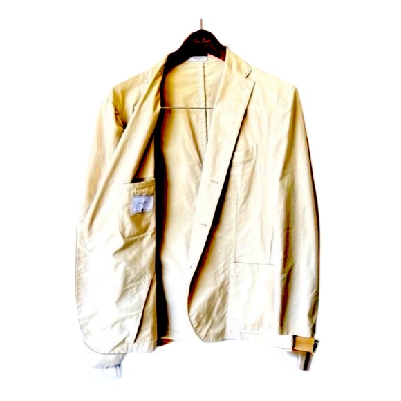 Boglioli Two-Button Deconstructed Sports Coat. Beige. XL - Picture 7 of 10